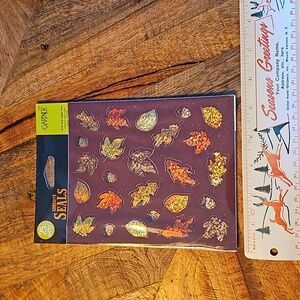 Fall Leaf Leaves sticker sheet stickers seals holographic Gartner Studios